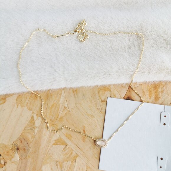 NEW Kendra Scott Chelsea Rose Quartz Necklace Gold - Picture 4 of 4